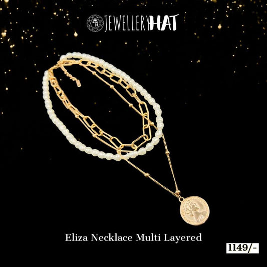 Eliza With Coin Pendant Multilayer Necklace Constellation - Premium Collection Fashion Jewellery July 2022