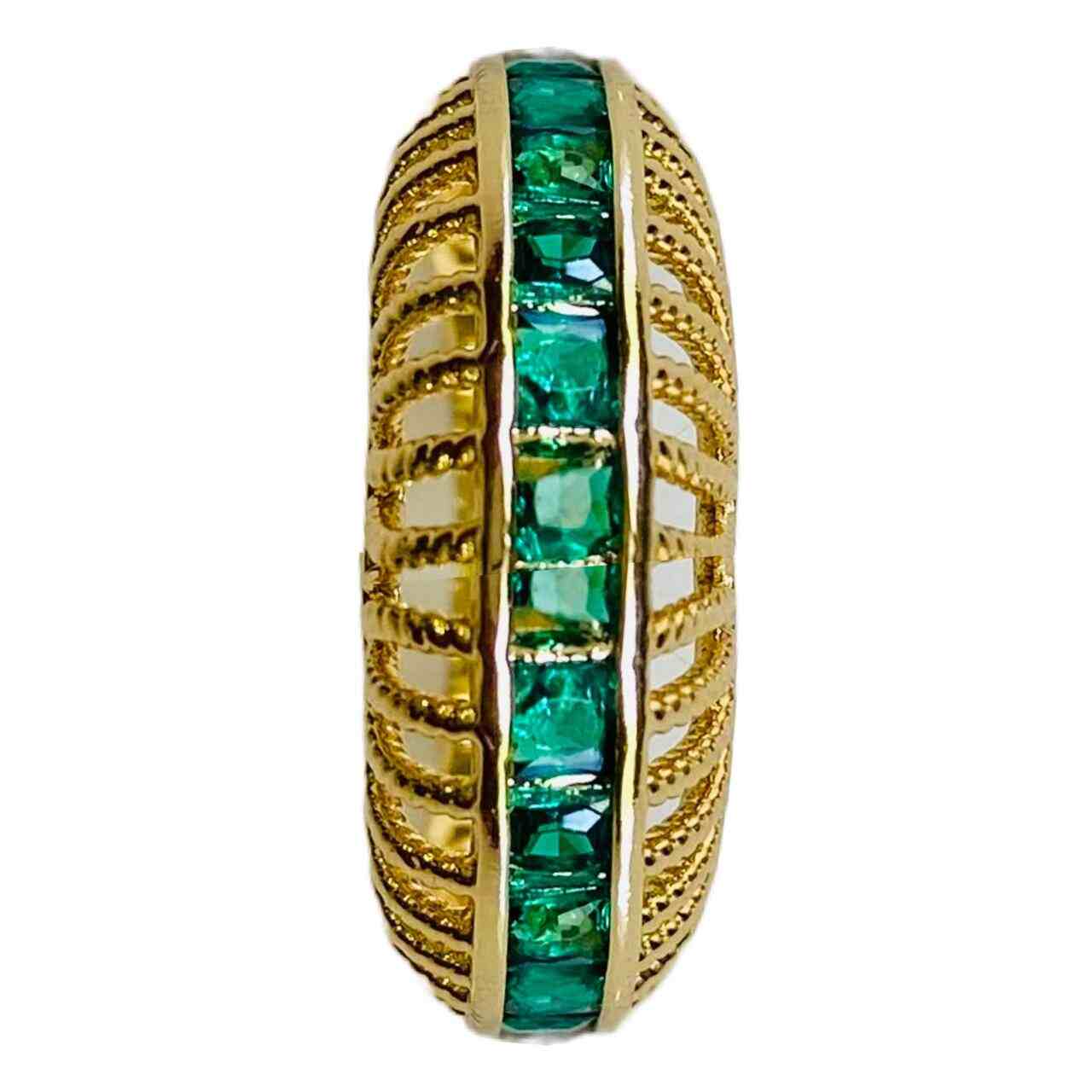 Emerald String Ring | Anti Tarnish Rings | Modern Jewellery | Adjustable Size