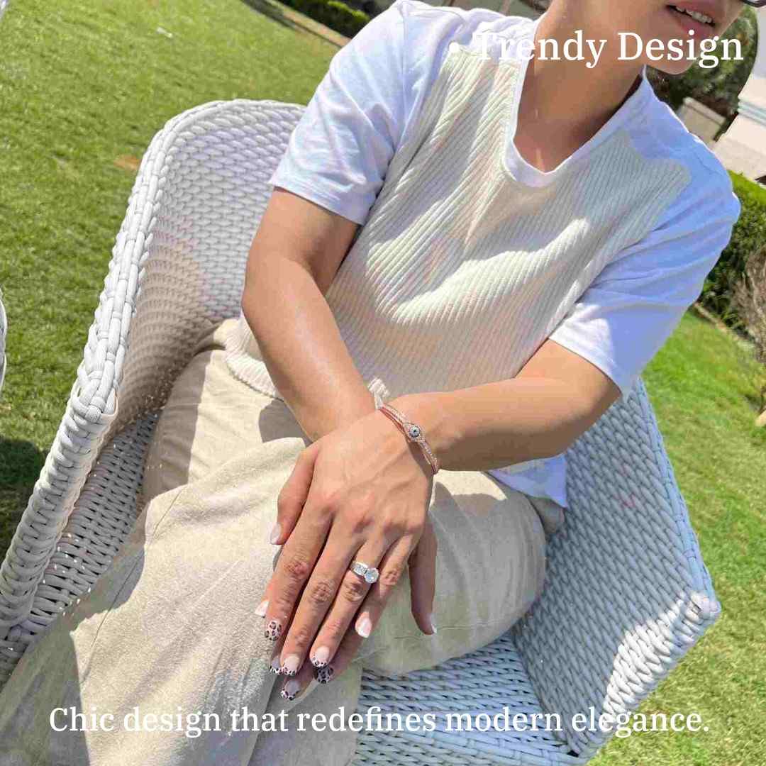 Rose Gold Evil Eye Bangle For Women | Costume Jewellery For Indian Women