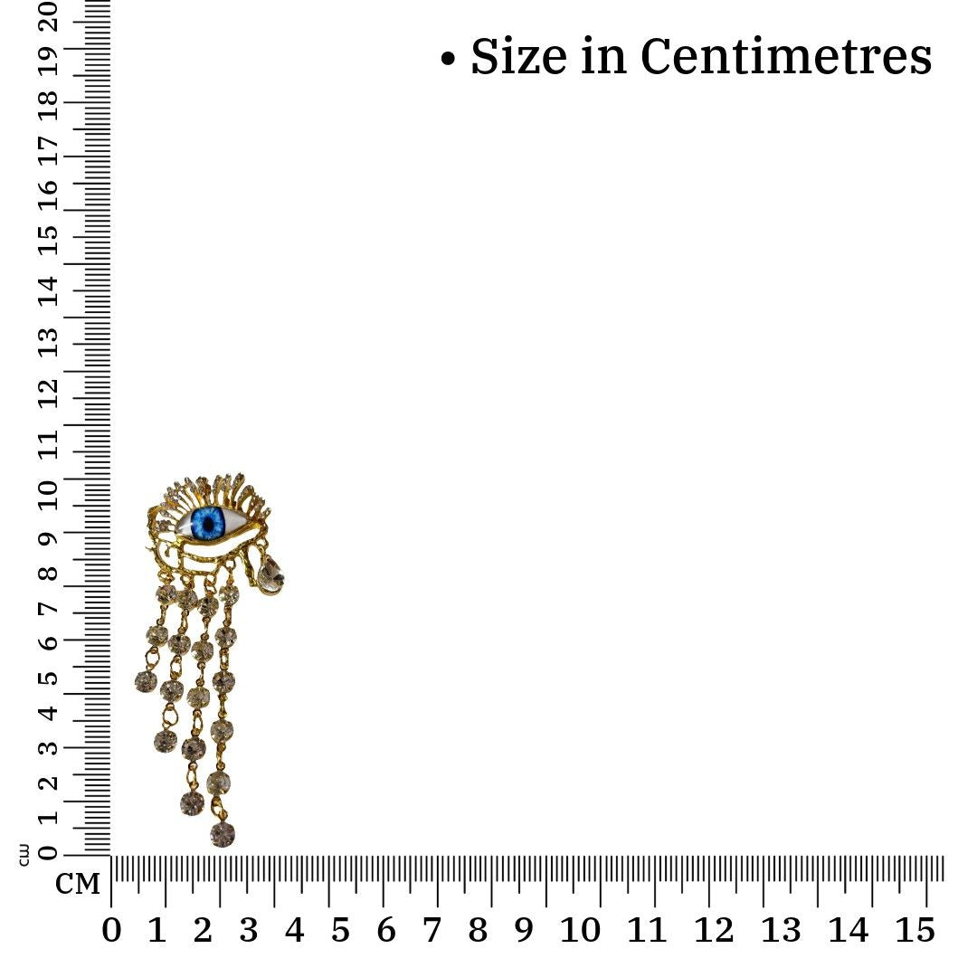 Evil Eye Crystal Dangle Earrings For Women, Gold-Plated, Blue Glass Eye Tassels, Anti Tarnish, Water Resistant, Lightweight, Gift Packaged