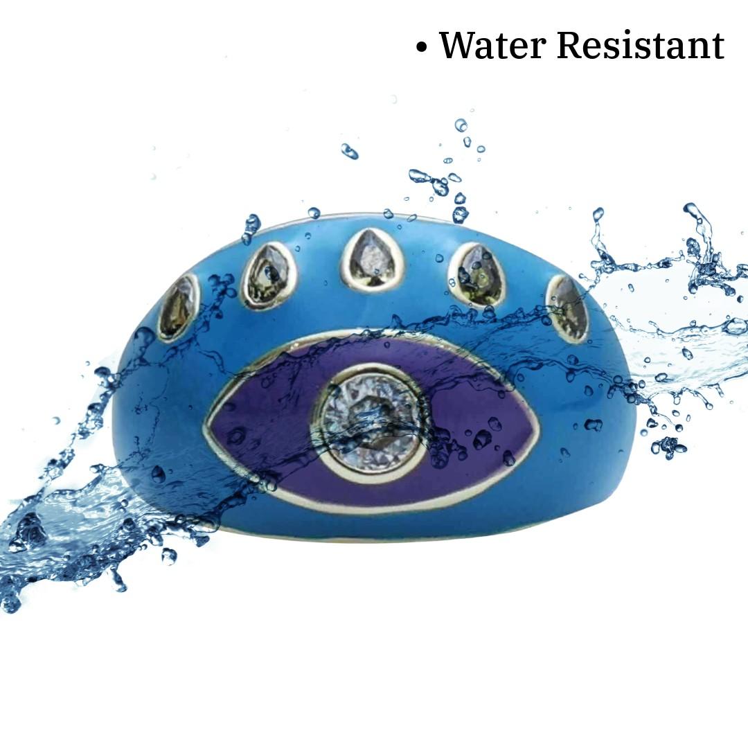 Gold Eye Ring | Blue Ring | Gold Plated Evil Eye Ring for Women | Artificial Jewellery