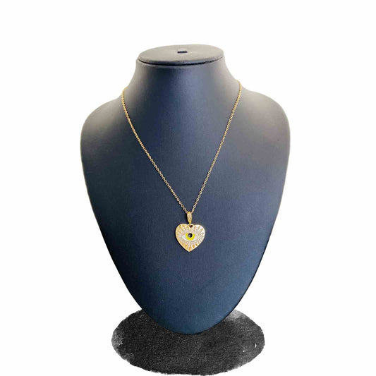 Evil Eye Pendant Necklace | 18kt Gold Plated | Western Jewellery for Lady