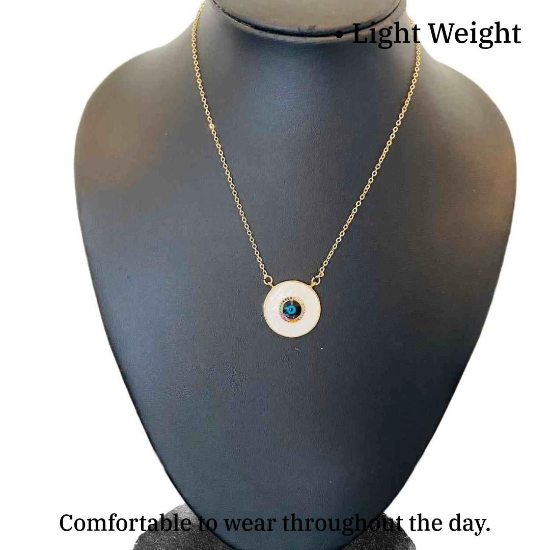 Blue Eye Necklace | Gold Plated Evil Eye Necklace for Women | Artificial Jewellery