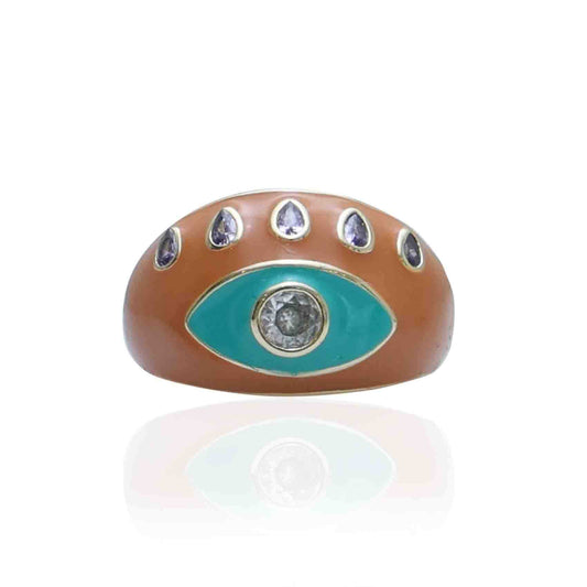 Evil Eye Ring Gold | Gold Plated Evil Eye Ring for Women | Artificial Jewellery