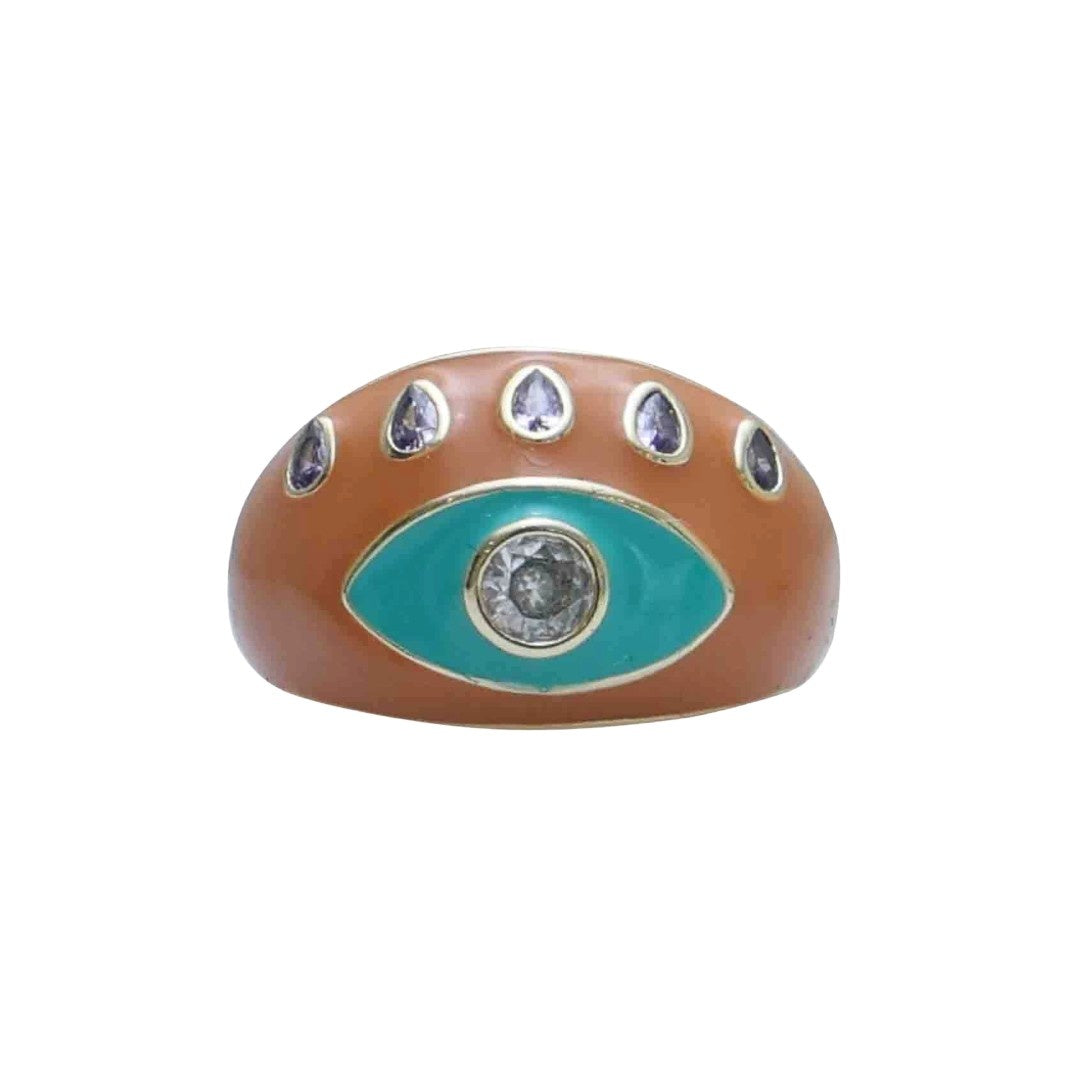 Evil Eye Ring Gold | Gold Plated Evil Eye Ring for Women | Artificial Jewellery