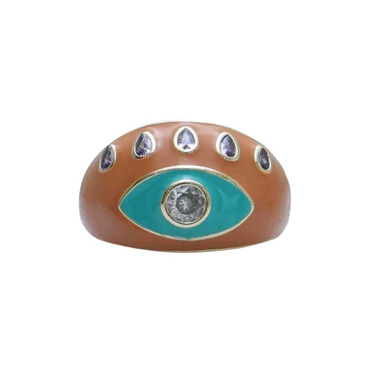 Evil Eye Ring Gold | Gold Plated Evil Eye Ring for Women | Artificial Jewellery