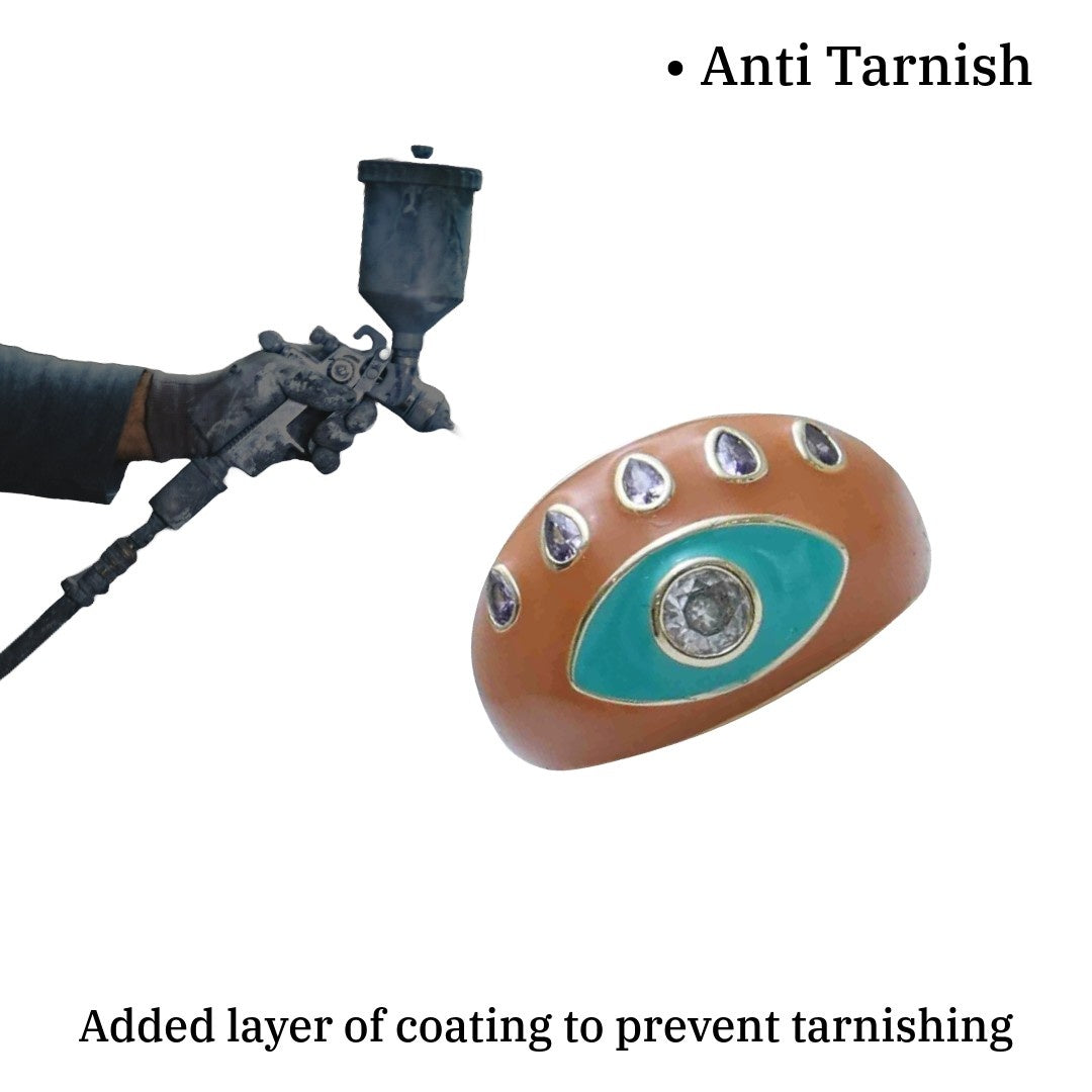 Evil Eye Ring Gold | Gold Plated Evil Eye Ring for Women | Artificial Jewellery