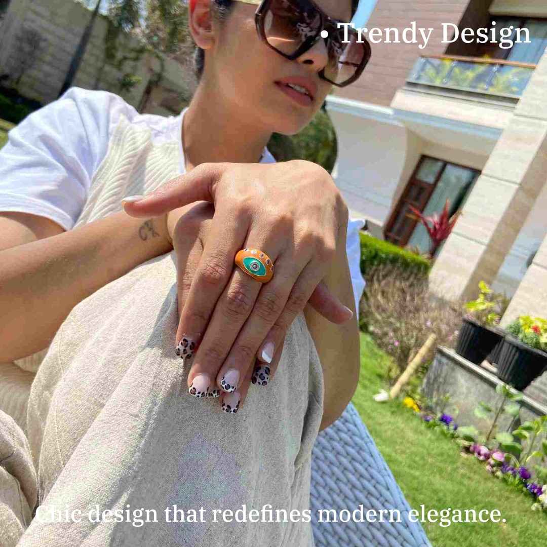 Evil Eye Ring Gold | Gold Plated Evil Eye Ring for Women | Artificial Jewellery