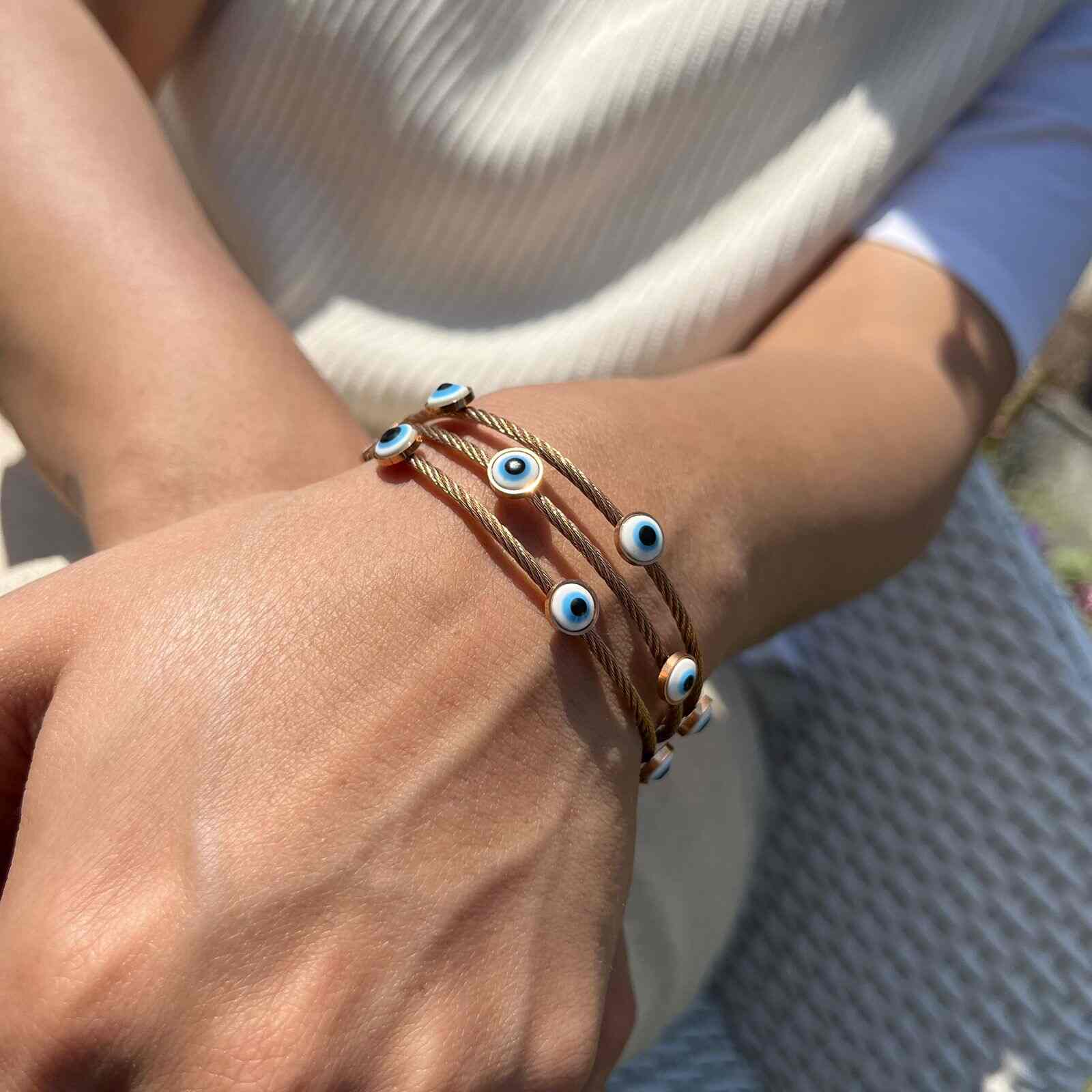 Evil eye Bracelet For Women Rose Gold Bracelets Fashion
