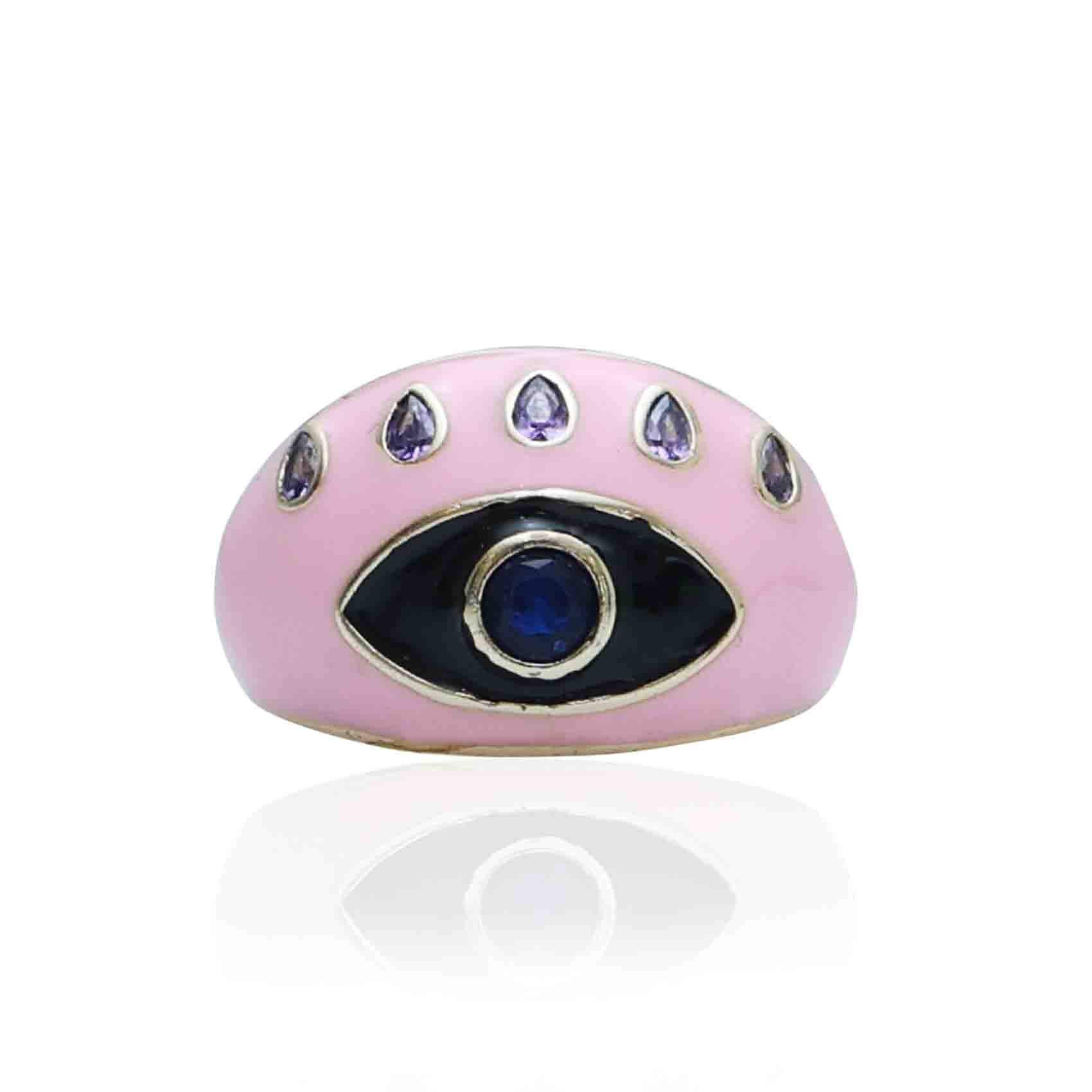 Buy Blue Evil Eye Ring, Gold Adjustable Ring, Delicate Ring Gifts for Women  Girls, Greek Ring Online in India - Etsy