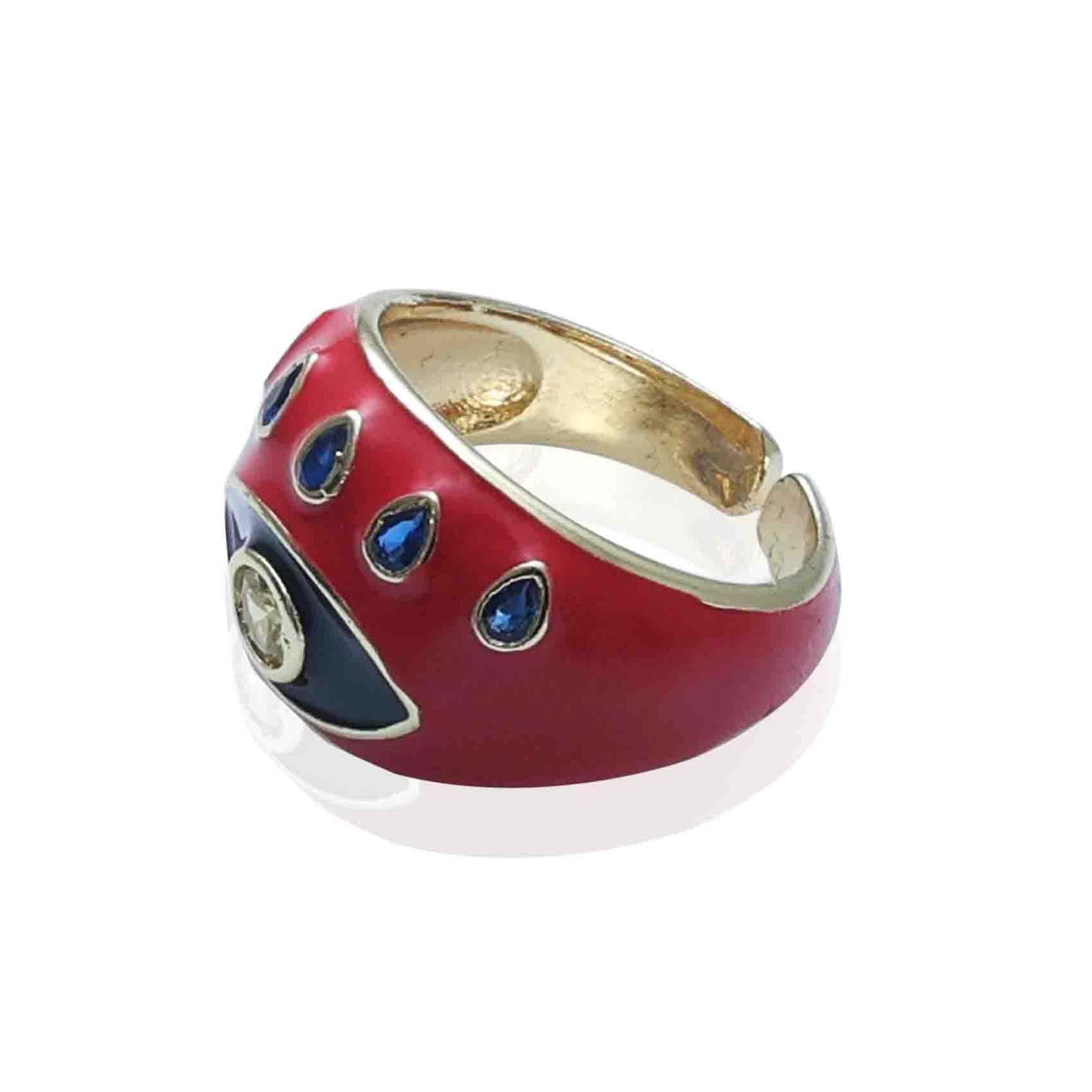 Eye Ring Jewelry | Red Ring | Gold Plated Evil Eye Ring for Women | Artificial Jewellery