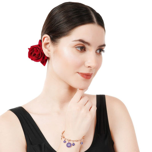 Fancy Bracelet | Evil Eye Rose Gold Plated Bracelet for women | Artificial Jewelry