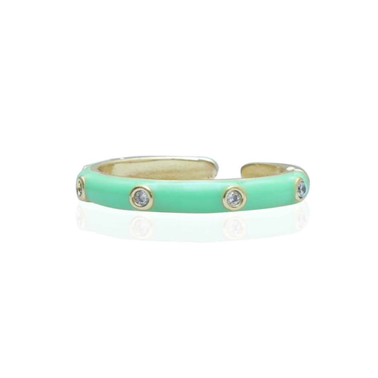 Fancy Rings Women | Light Green Ring | Gold Plated Fancy Ring for Girl | Artificial Jewellery