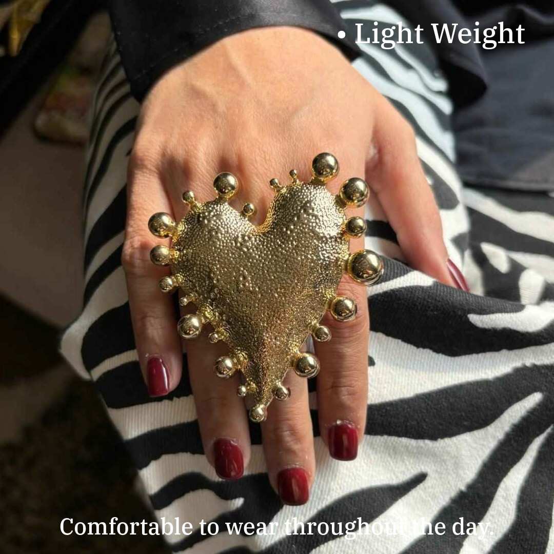 Very Big Heart Ring | Anti-Tarnish | Water Resistant | Gift Box Packing