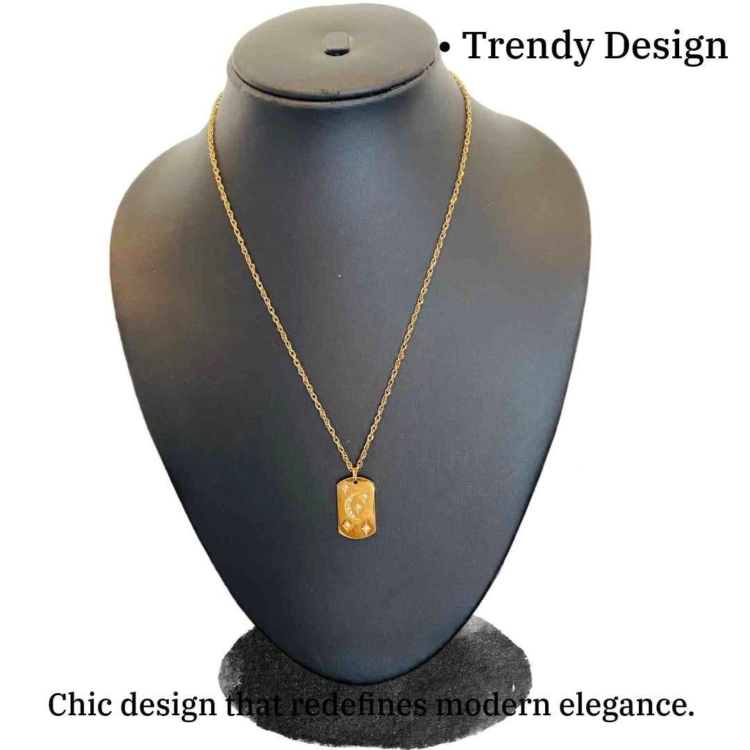 Moon Pendant | Gold Plated Necklaces | Modern Fashion Jewellery
