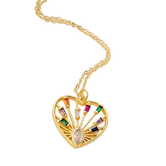 Heart Shaped Necklace | 18kt Plated Gold | Artificial Jewellery for Girls