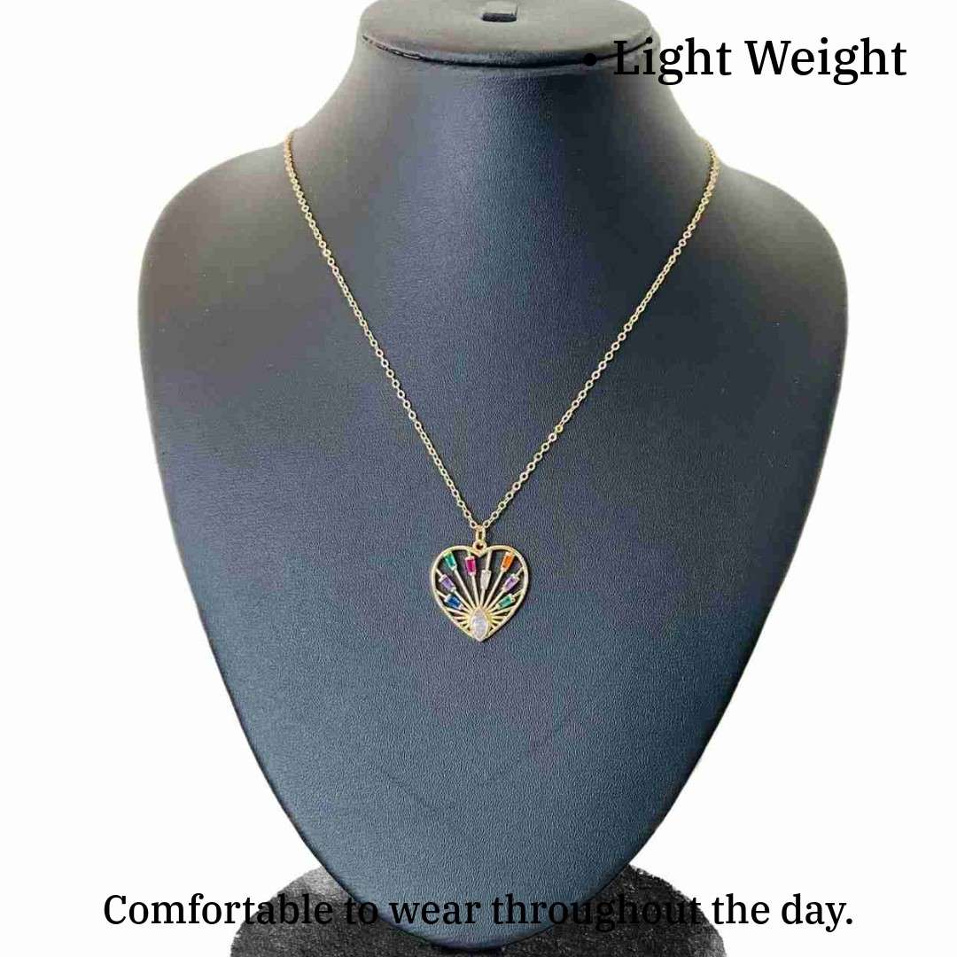 Heart Shaped Necklace | 18kt Plated Gold | Artificial Jewellery for Girls