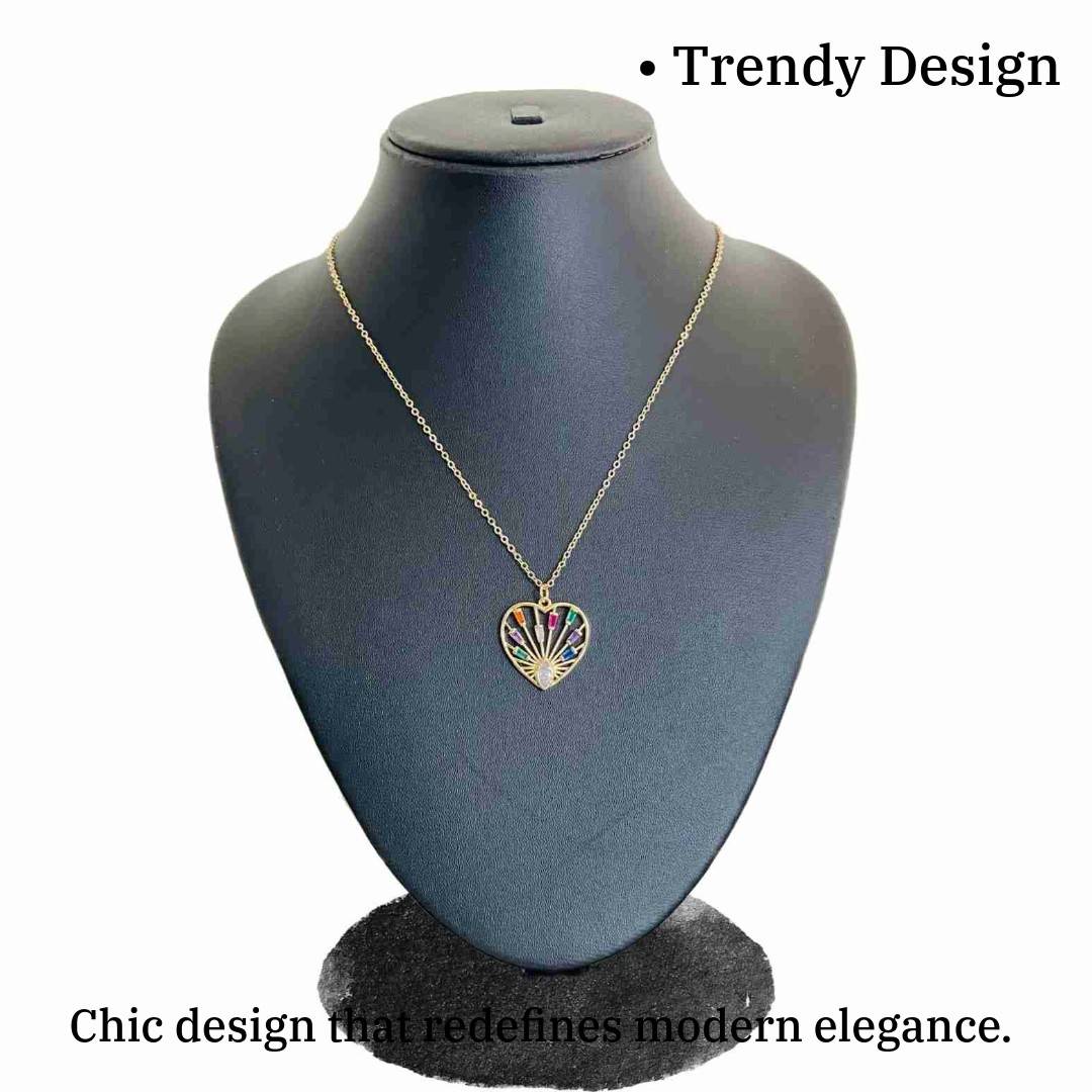 Heart Shaped Necklace | 18kt Plated Gold | Artificial Jewellery for Girls