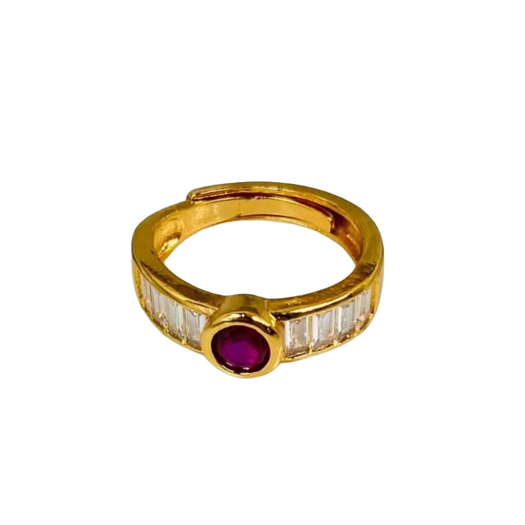 Ladies Anguthi Ki Design | Mehroon Stone With AD stones