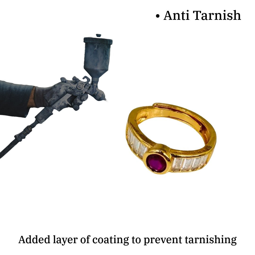 Ladies Anguthi Ki Design | Mehroon Stone With AD stones