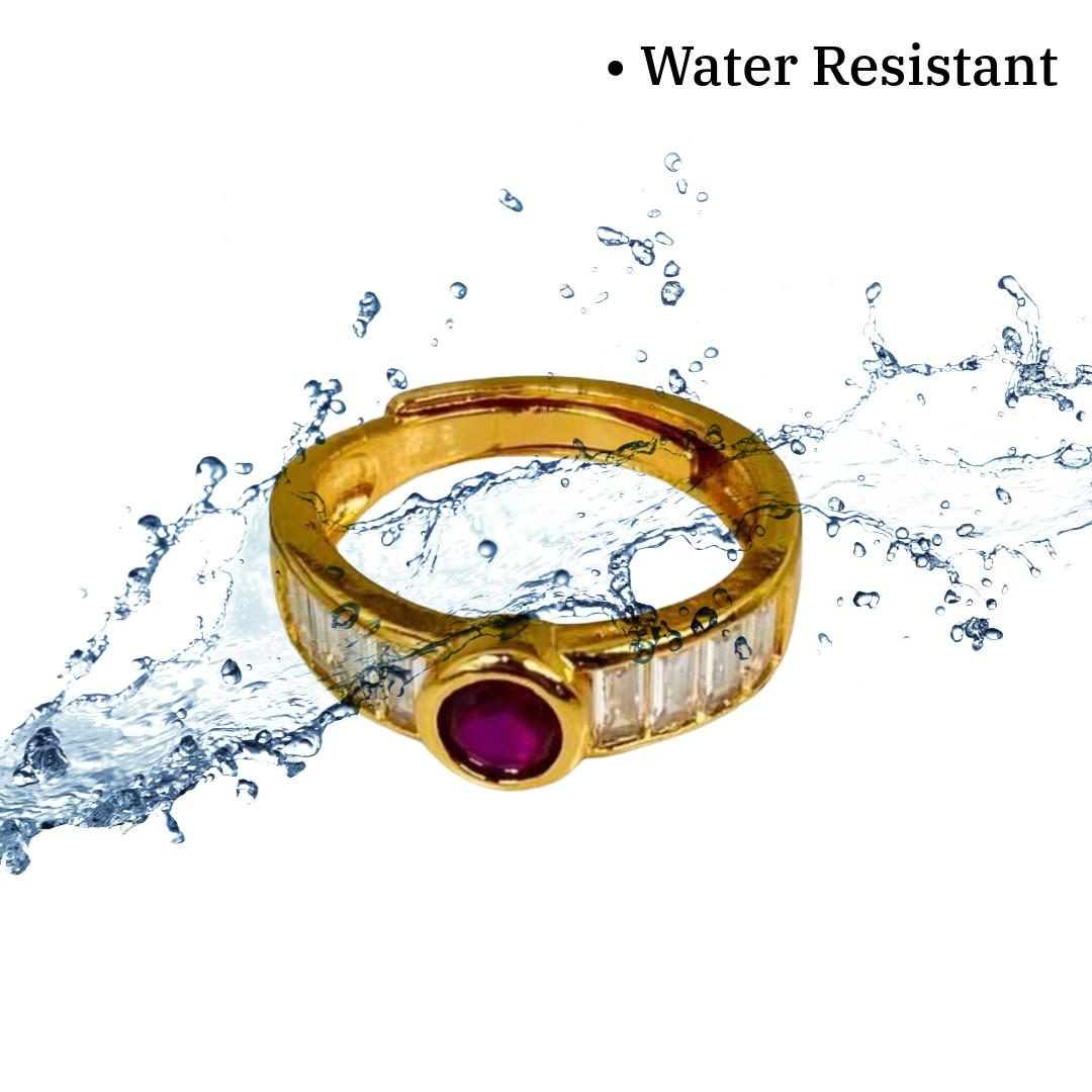 Ladies Anguthi Ki Design | Mehroon Stone With AD stones