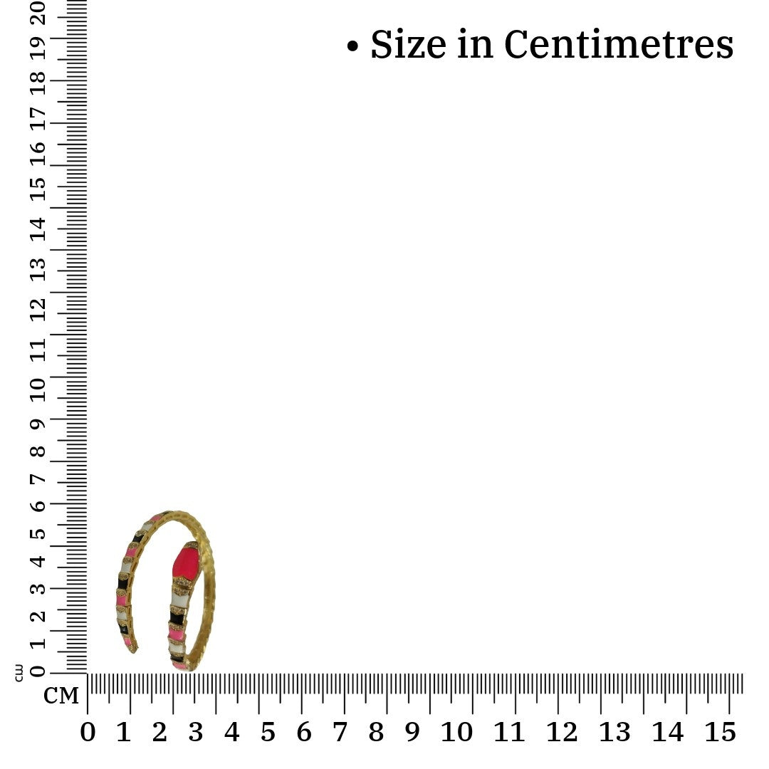 Gold-Plated Snake Bracelet, Colorful Enamel, Red White Black, Coil Wrap Style, Anti Tarnish, Water Resistant, Lightweight, Gift Packaged