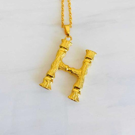 Gold Alphabet Pendant | H Alphabet Necklace for Women | Initial Jewelry