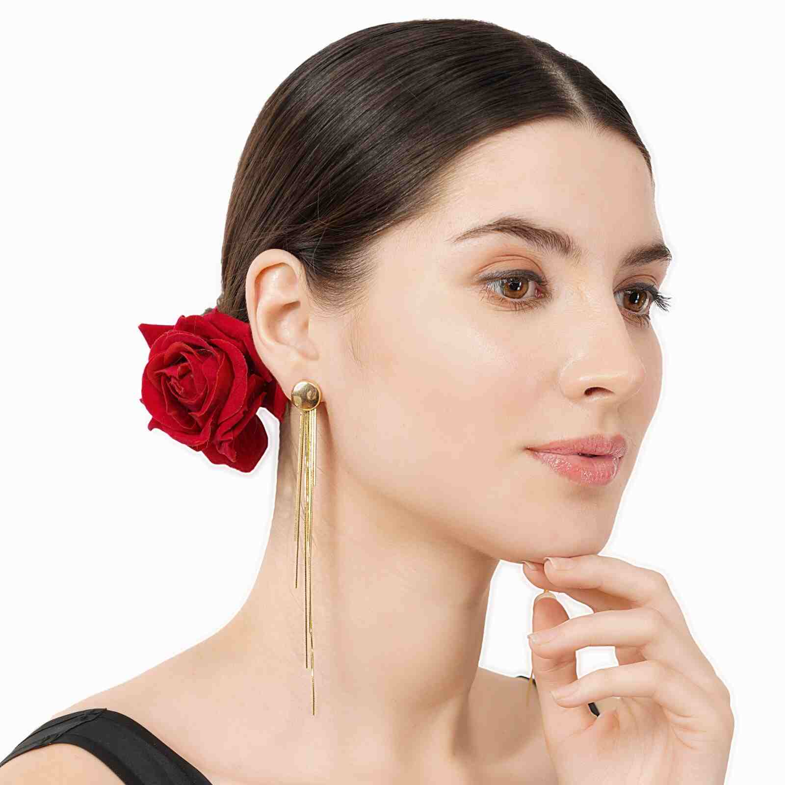 Glittering One Gram Gold Earrings Bridal Danglers Shop Online ER3821