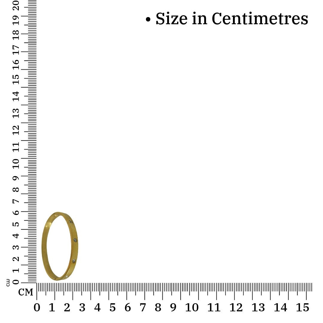 Gold Bangle Bracelet with Crystal Embellishments, Stainless Steel, 6 cm, Hinged Design, Anti Tarnish, Water Resistant, Lightweight, Gift Packaged