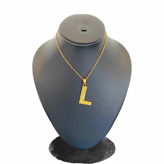 Gold Chain Name Design | Gold Plated L Word Necklace | Initial Jewellery