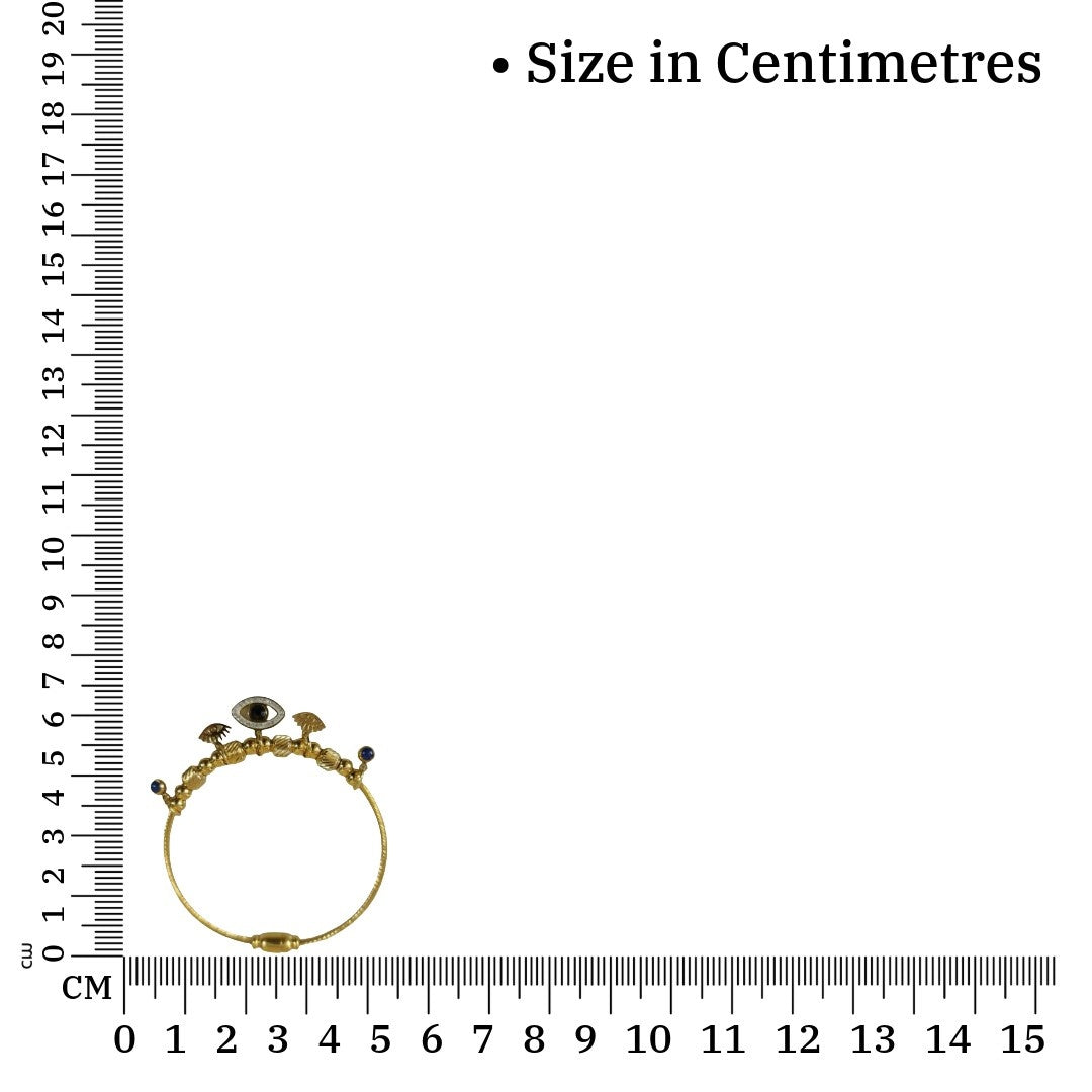 Gold Charm Bracelet with Evil Eye, Eyelash, 6.5 cm, Twisted Cable Design, Magnetic Clasp, Anti Tarnish, Water Resistant, Lightweight, Gift Packaged