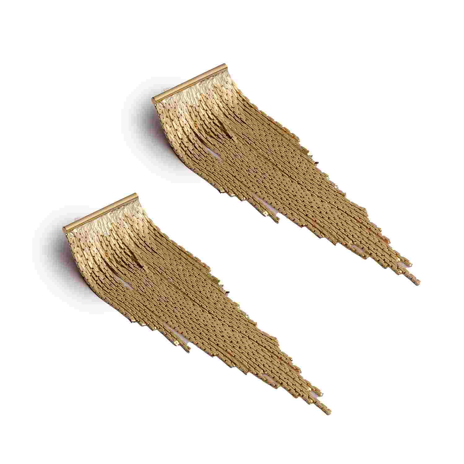 Gold Dangle Earrings | Tassel Earrings for Women | Long Earrings | Imitation Jewelry