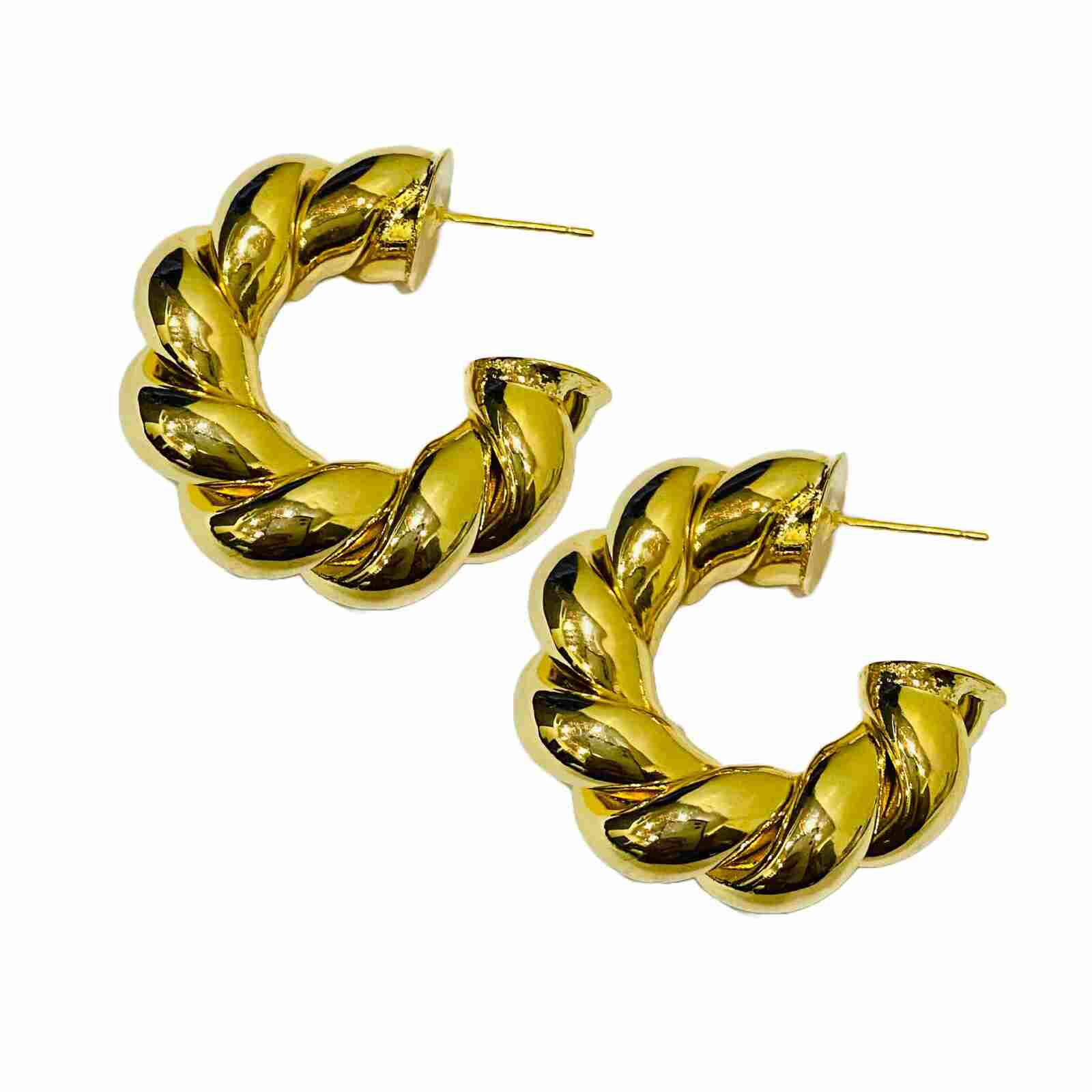 Fancy Gold Plated Basket Earrings or V Shape Gold Plated Earrings or Hoop  Gold Earrings For