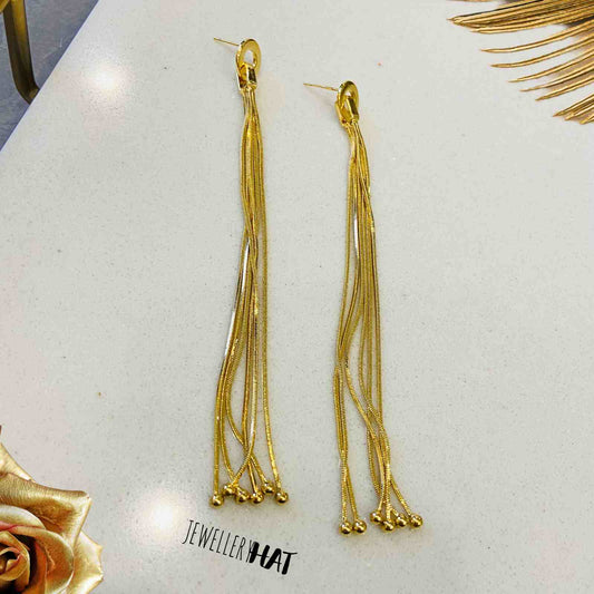 Gold Earrings Tassel