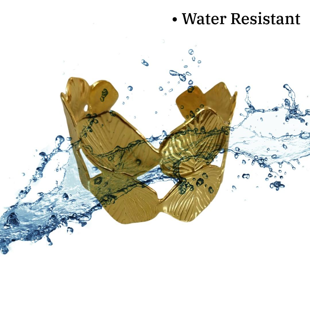 Gold Leaf Design Cuff Bracelet, Metal, Statement Jewelry, Adjustable Open Band, Anti Tarnish, Water Resistant, Lightweight, Gift Packaged