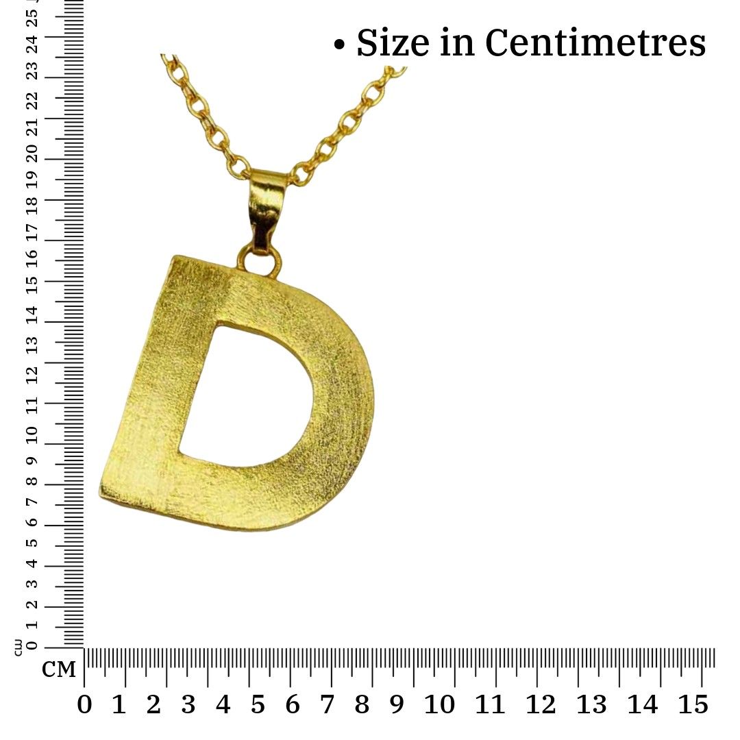 Alphabet Pendant | Gold Plated D Word Necklace for Women | Initial Jewellery