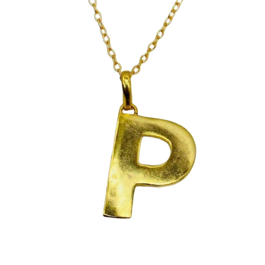 Gold Name | Gold Plated P Word Necklace for Girls | Initial Jewellery