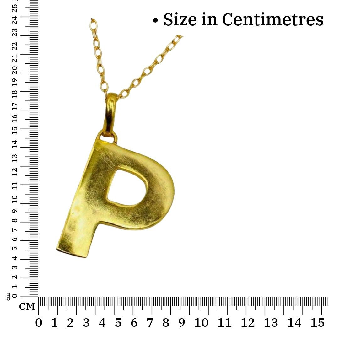Gold Name | Gold Plated P Word Necklace for Girls | Initial Jewellery
