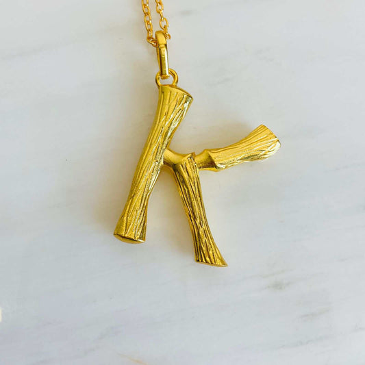 Gold Letter Pendants | K Alphabet Necklace for Women | Initial Jewelry