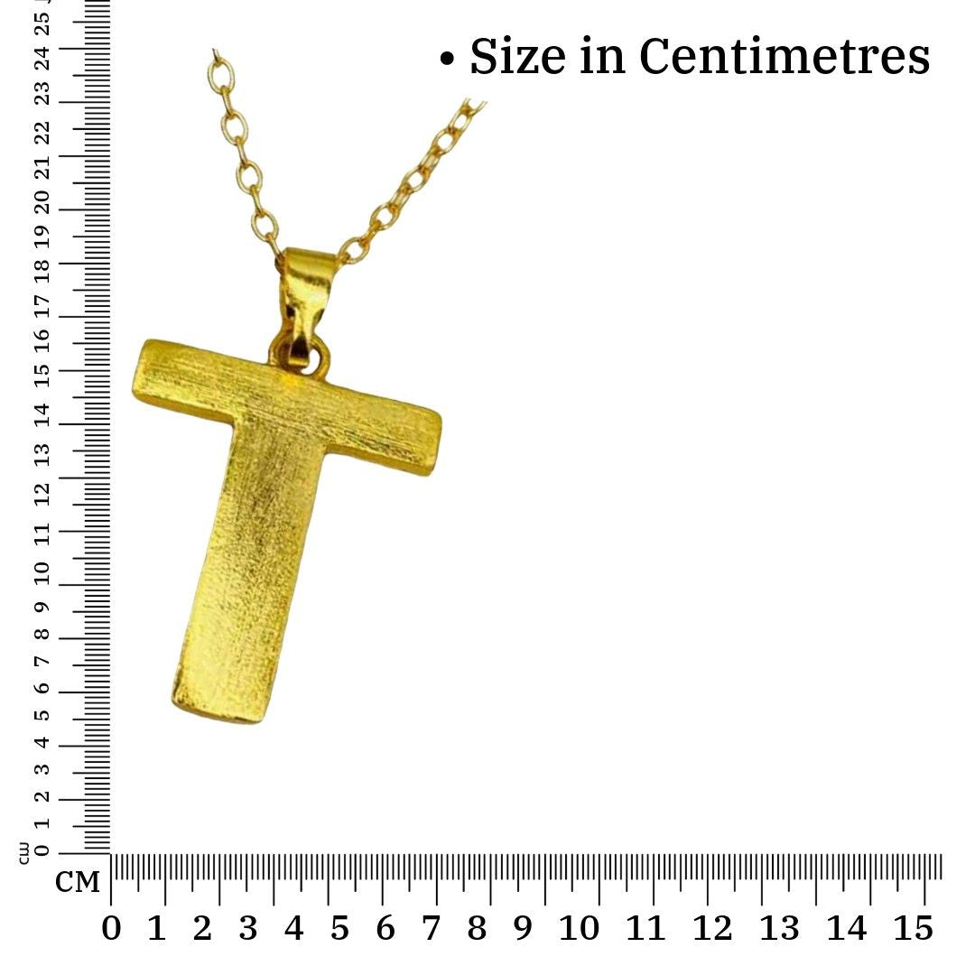 Gold Name  Locket | Gold Plated T Word Necklace for Women | Initial Jewellery