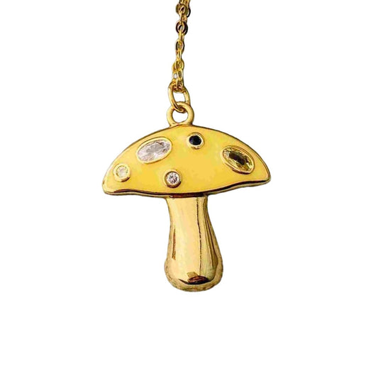 Mushroom Necklace | Gold Mushroom Necklace | Western Jewellery for Lady