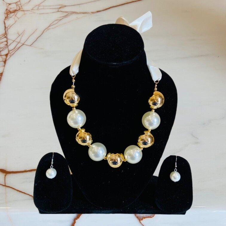 Gold Pearl Necklace | By Jewellery Hat® | Fashion Jewellery