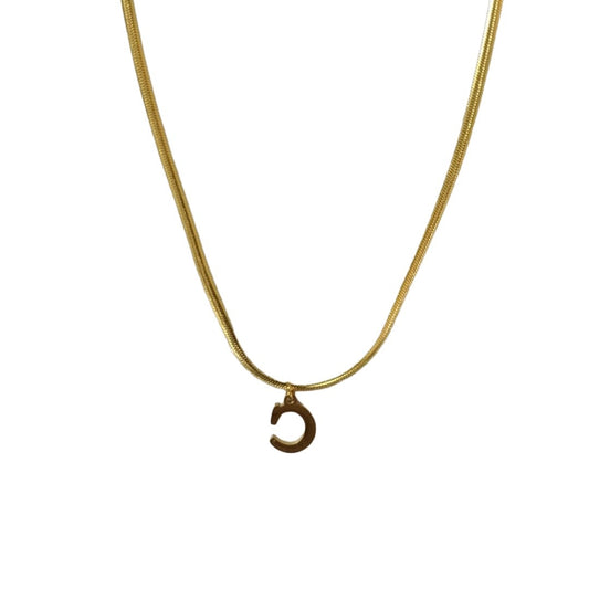 Chain With Name Gold | Gold Plated C Word Necklace for Women | Initial Jewellery