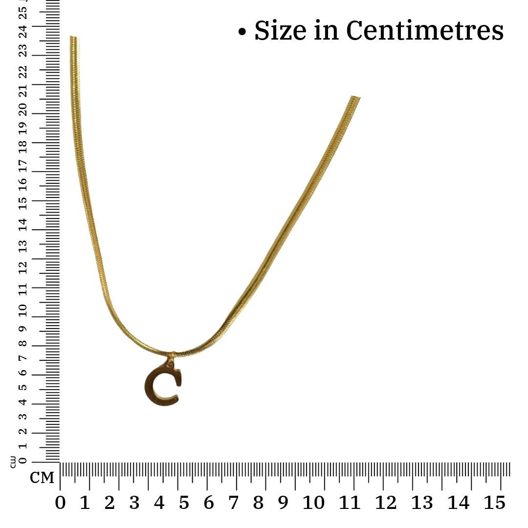 Chain With Name Gold | Gold Plated C Word Necklace for Women | Initial Jewellery