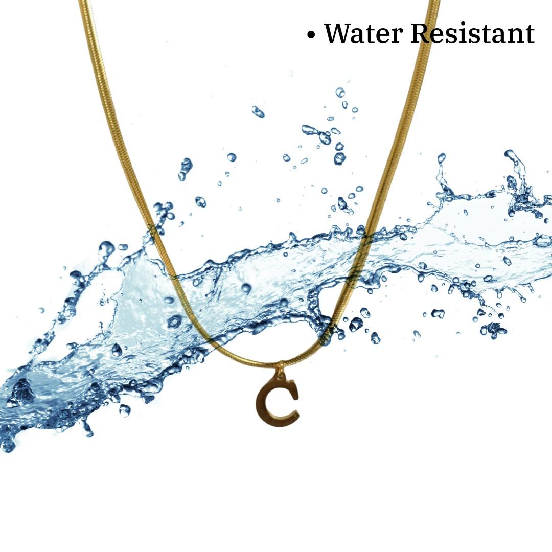Chain With Name Gold | Gold Plated C Word Necklace for Women | Initial Jewellery