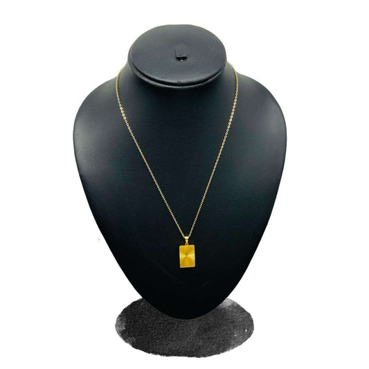 Gold Plated Chain | With Modern Brick Pendant | Latest Jewellery