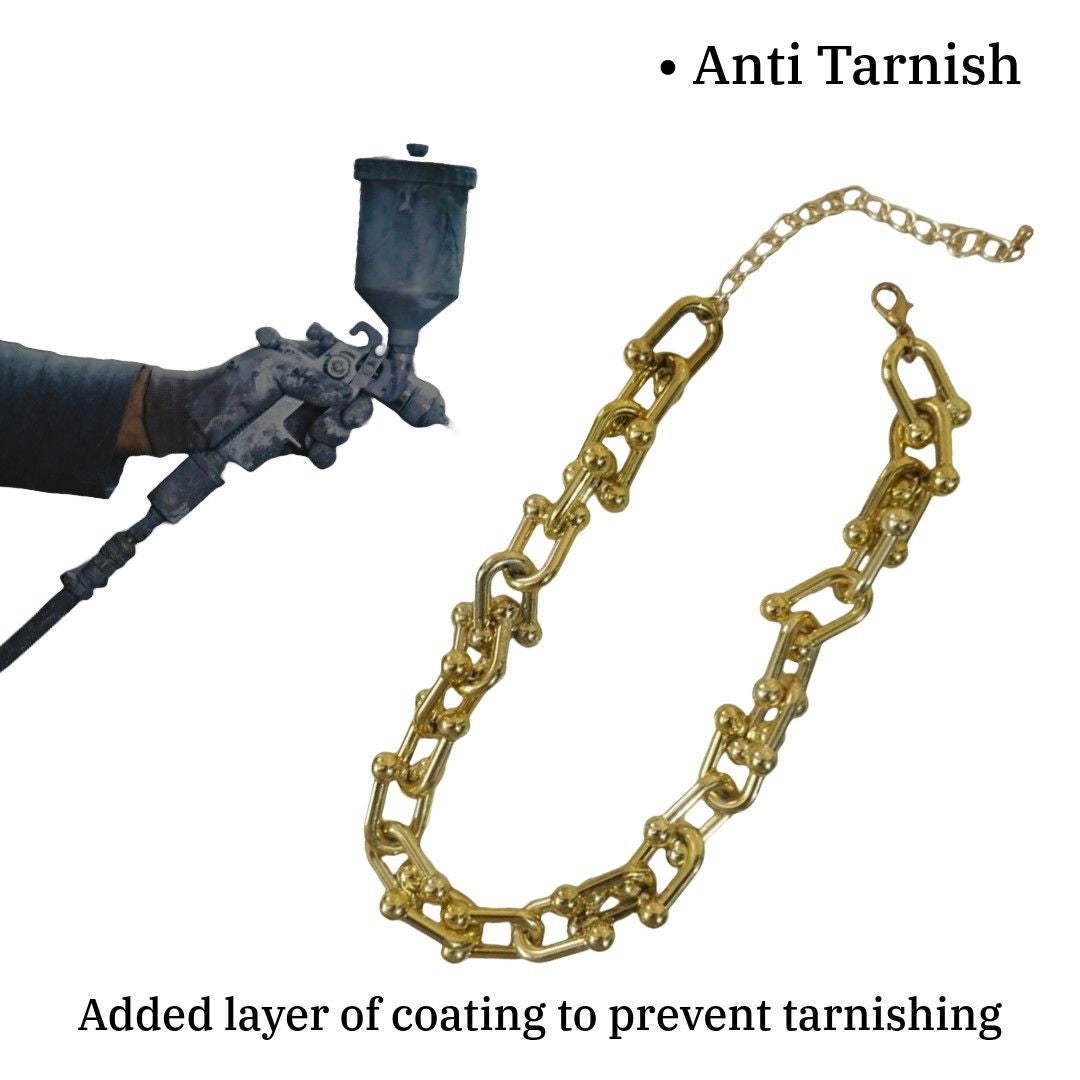 Cuban Link Chain | Gold Plated Linked Chain for Women | Artificial Jewellery