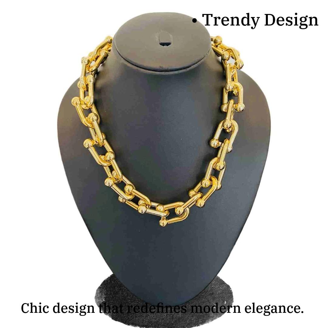 Cuban Link Chain | Gold Plated Linked Chain for Women | Artificial Jewellery