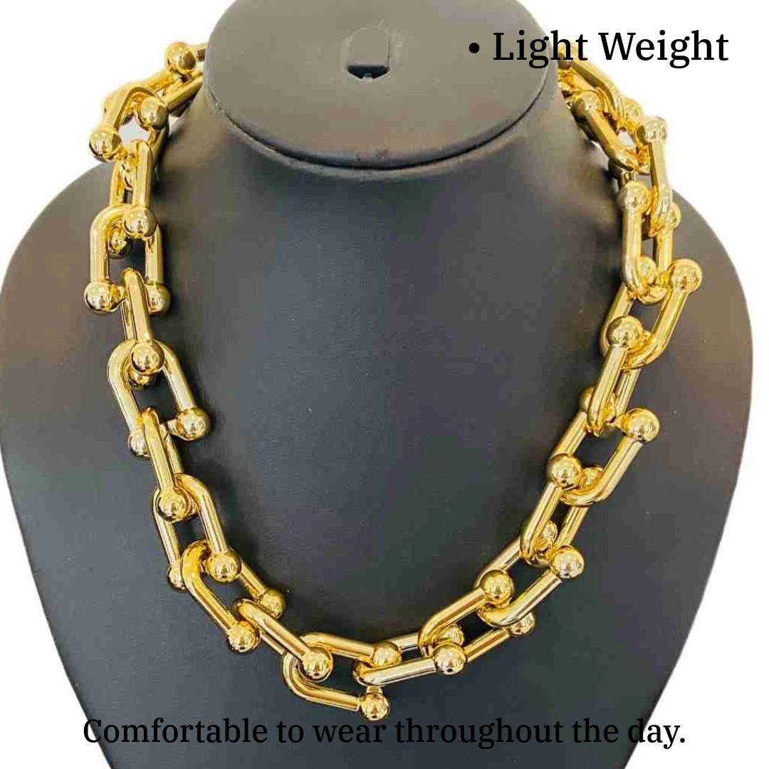 Cuban Link Chain | Gold Plated Linked Chain for Women | Artificial Jewellery