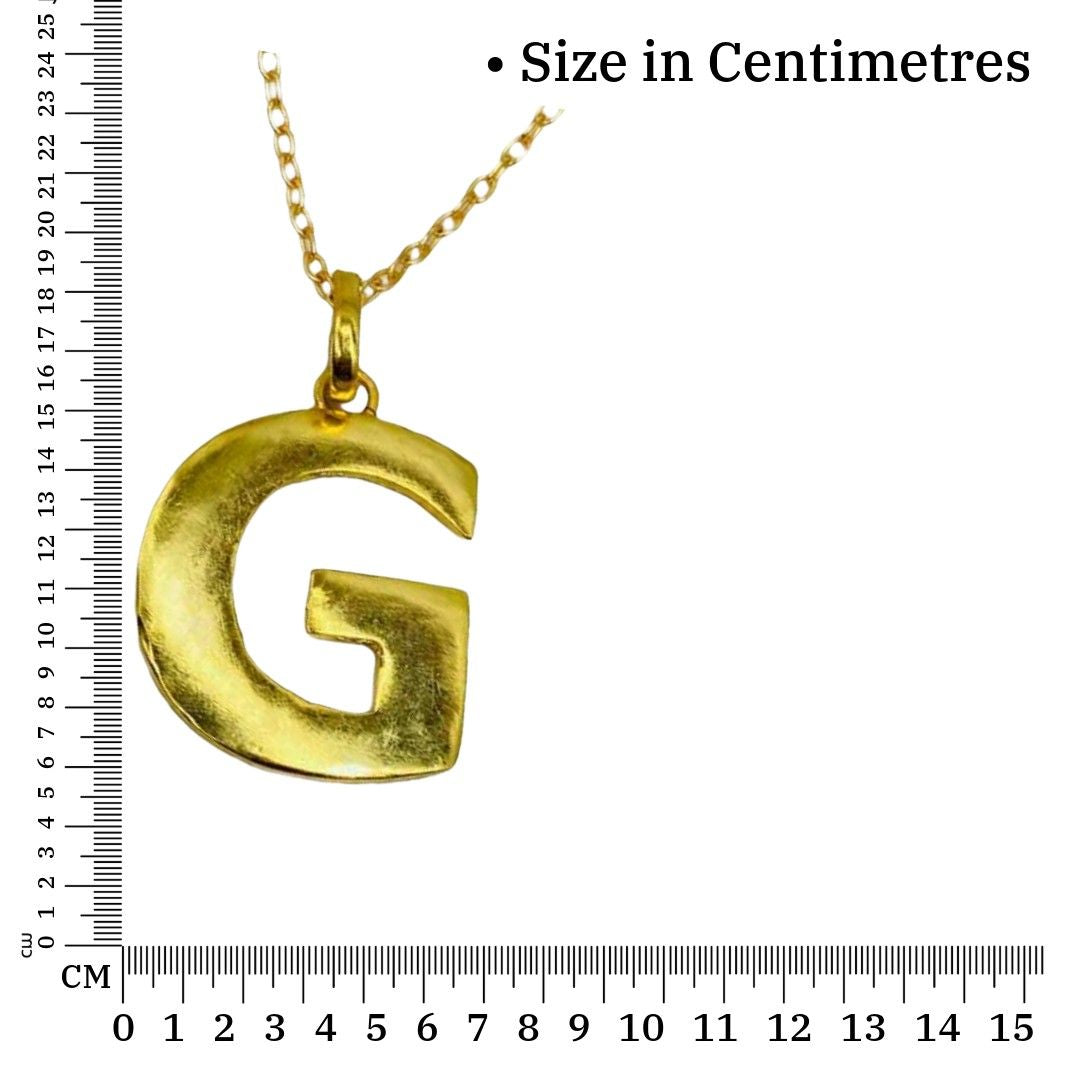 Name Locket Gold | Gold Plated G Word Necklace for Women | Initial Jewellery
